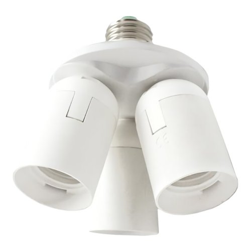 Патрон-переходник тройной узкий Ecola Base Е27/3хЕ27 Белый фото Патрон-переходник тройной узкий Ecola Base Е27/3хЕ27 Белый картинка